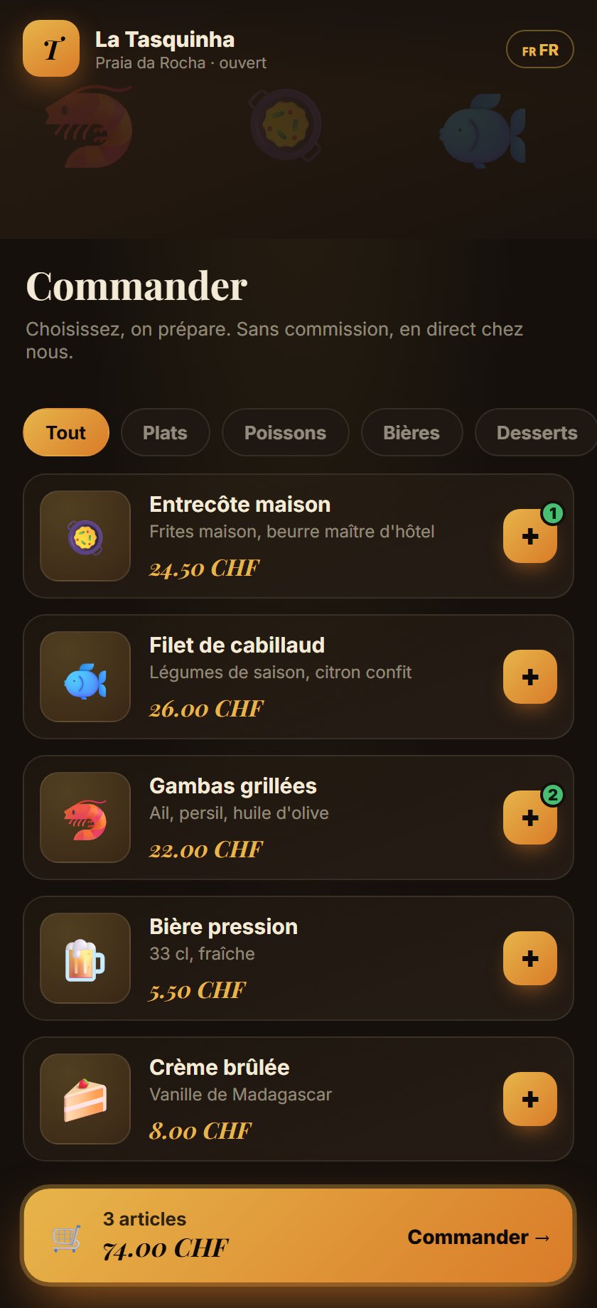 L'application de commande Ultras-Sites