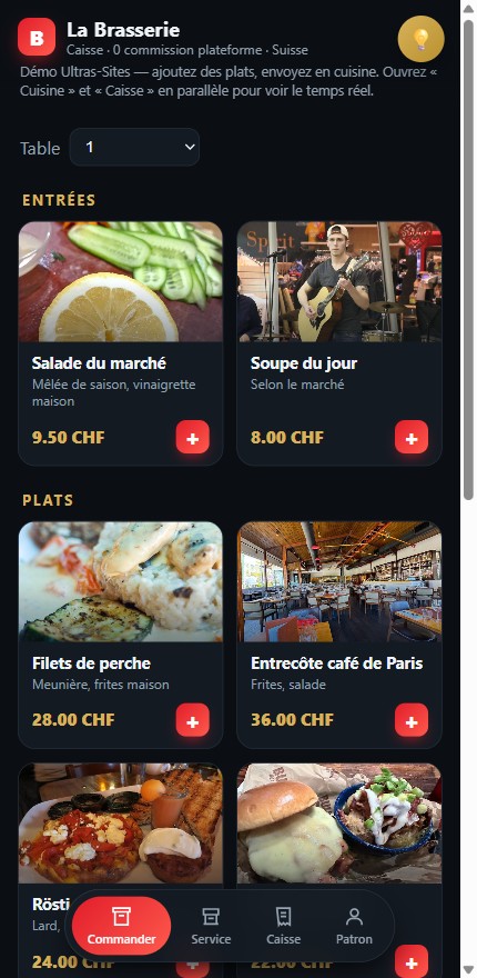 L'application de commande Ultras-Sites